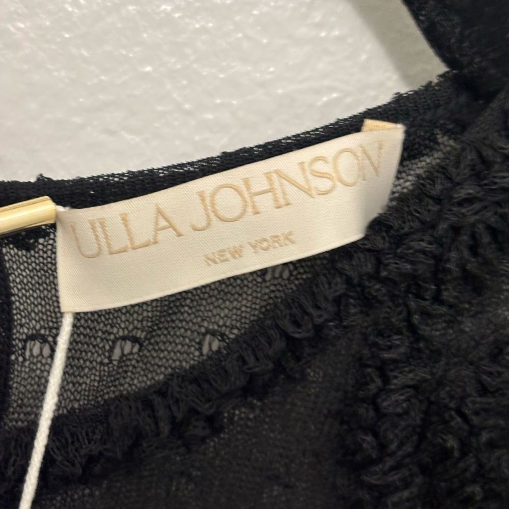 Ulla Johnson Valentina Dress Size Small Black Embroidered Mesh Maxi - Picture 9 of 10
